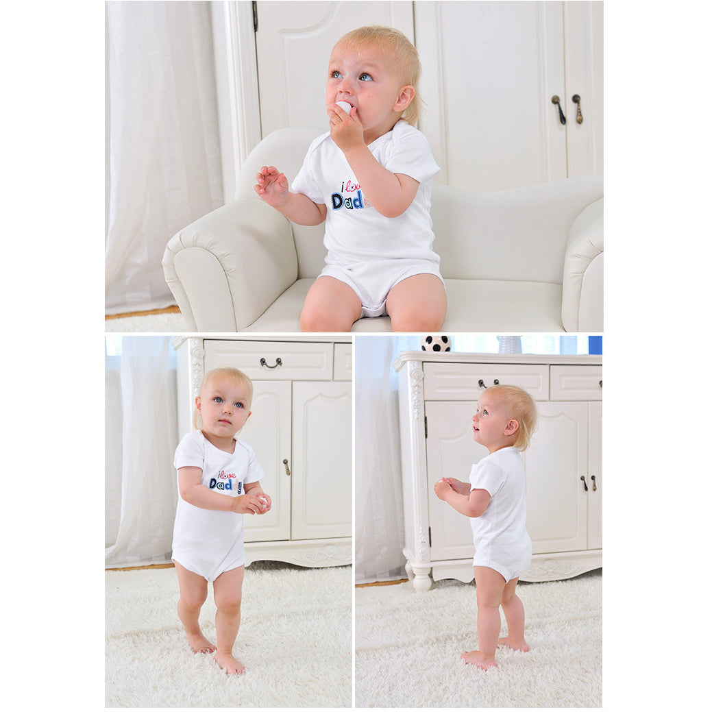 Baby Bodysuit Gift Set I Love Daddy Mummy 2 Pack 0-6 months - 0527 - Little Kooma