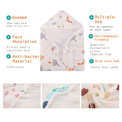 Bebe Comfort Baby Muslin Hooded Swaddle Blanket 76 x 76cm BC51509 - Little Kooma