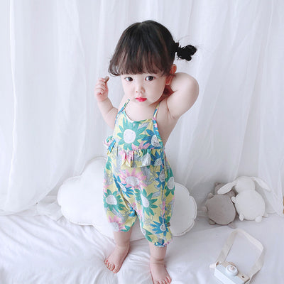 Baby Girl Sunflowers Cami Romper - 0616 - Little Kooma