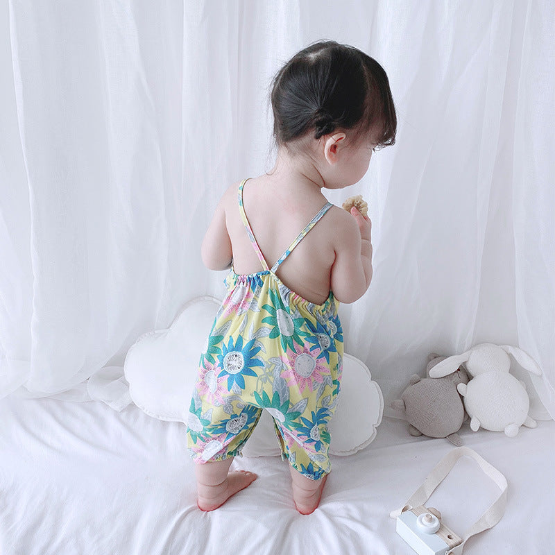 Baby Girl Sunflowers Cami Romper - 0616 - Little Kooma