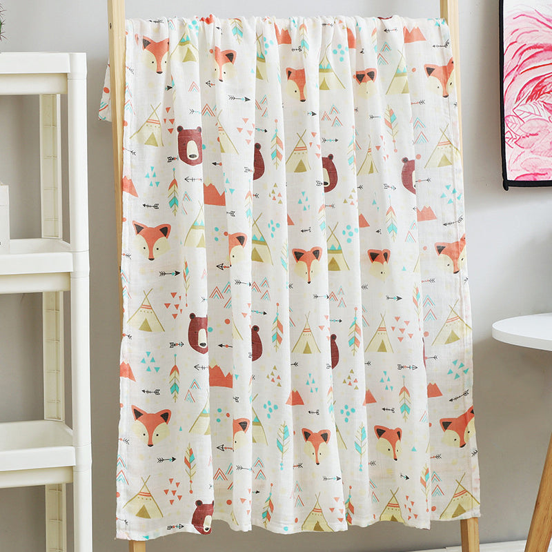 New Born Baby Bamboo Cotton Double Layer Swaddle Muslin Blanket - Little Kooma