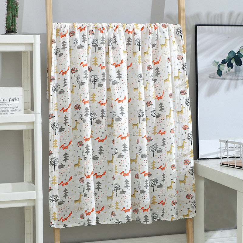 New Born Baby Bamboo Cotton Double Layer Swaddle Muslin Blanket - Little Kooma
