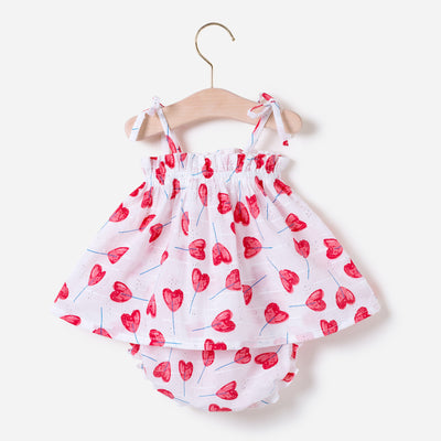 Baby Girl Camisole Top n Knickers n Headwrap 3 Piece Set - 0521 - Little Kooma