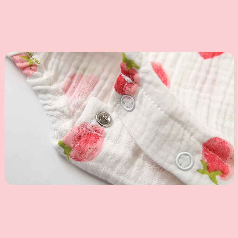 Baby Girl's Collar Strawberry Bodysuit - 0524 - Little Kooma
