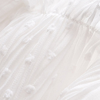 Baby Girl White Lace Dress w Yellow Bowtie - 0611 - Little Kooma
