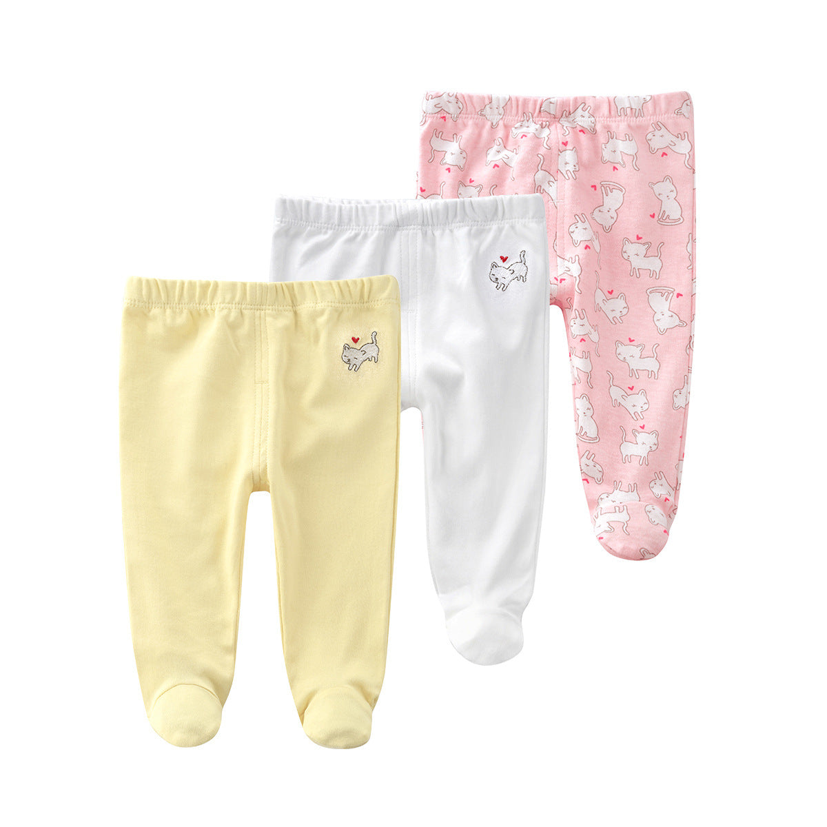 Baby Feet Covered Pants 3 Pack Cats - 0527 - Little Kooma