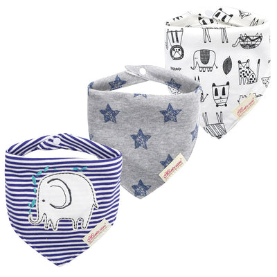 Baby Boy Cotton Towel Bibs 3 Piece Pack - 0719 - Little Kooma