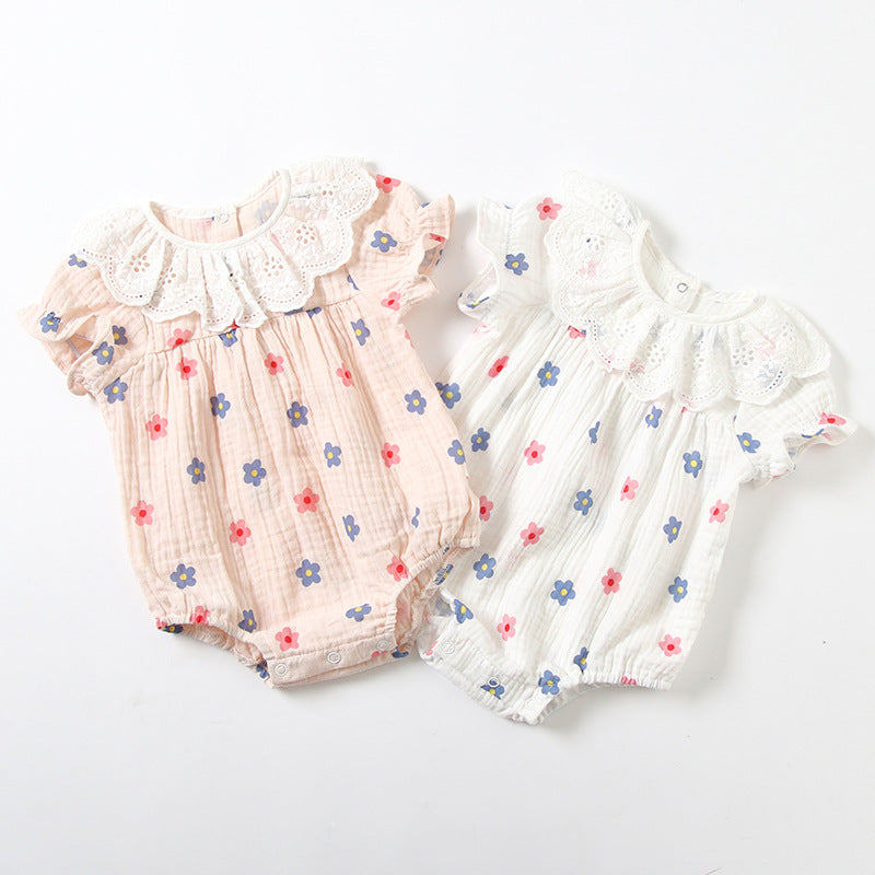 Baby Girl's Collar Flower Bodysuit - 0524 - Little Kooma