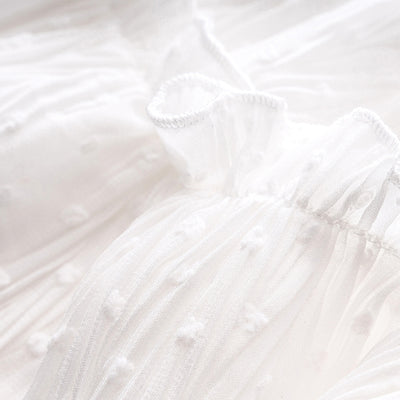 Baby Girl White Lace Dress w Yellow Bowtie - 0611 - Little Kooma