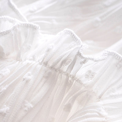 Baby Girl White Lace Dress w Yellow Bowtie - 0611 - Little Kooma