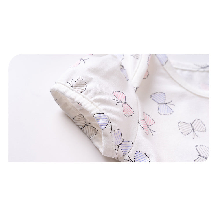 Baby Girl Butterfly Tutu Bodysuit w Big Bowtie - 0521 - Little Kooma