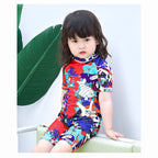 Baby Kids Boy Girl's Printed One Piece Swimming Suit n Free Cap 718156-10 Pineapple - Little Kooma