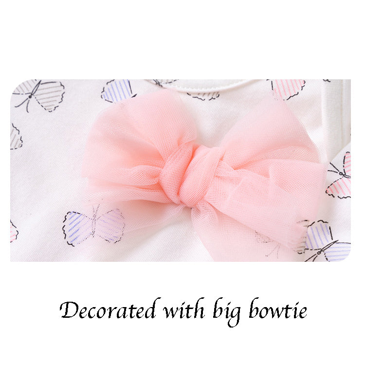 Baby Girl Butterfly Tutu Bodysuit w Big Bowtie - 0521 - Little Kooma