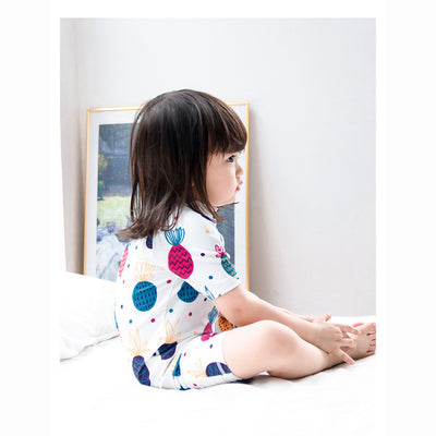 Baby Kids Boy Girl's Printed One Piece Swimming Suit n Free Cap 718156-10 Pineapple - Little Kooma