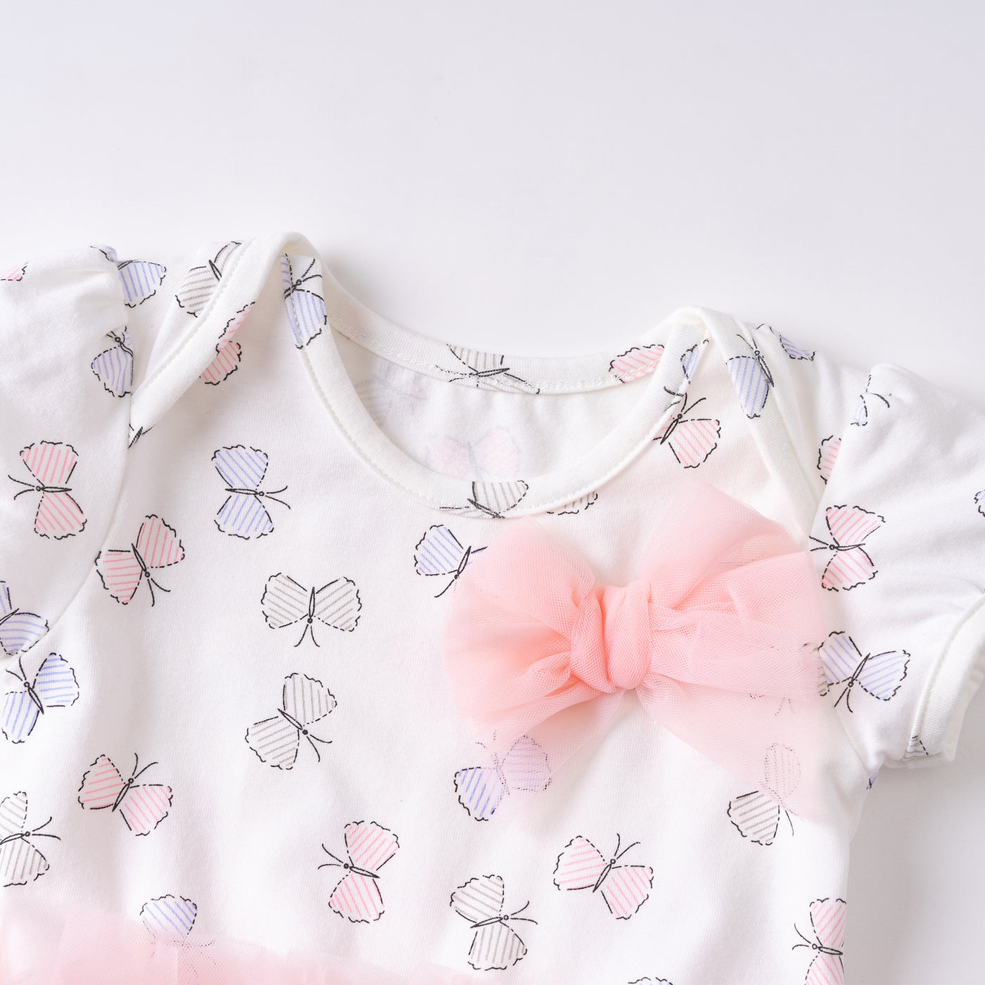 Baby Girl Butterfly Tutu Bodysuit w Big Bowtie - 0521 - Little Kooma