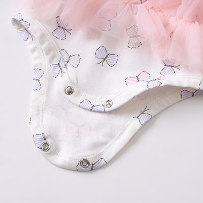 Baby Girl Butterfly Tutu Bodysuit w Big Bowtie - 0521 - Little Kooma