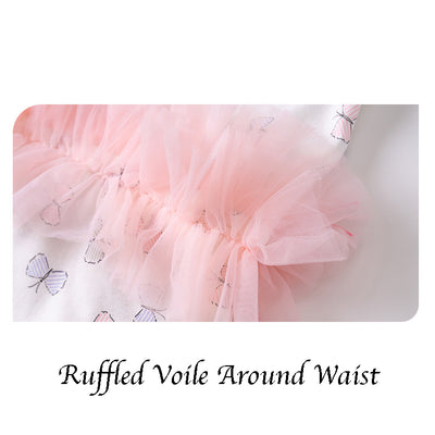 Baby Girl Butterfly Tutu Bodysuit w Big Bowtie - 0521 - Little Kooma