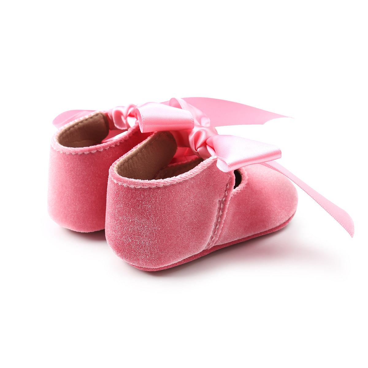 Baby Girl Anti-slip Velvet Flats Adjustable Bowtie - 0912 - Little Kooma