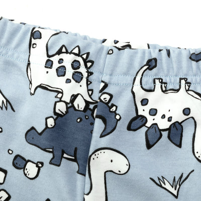 Baby Kids Pajamas Dinosaur White Top n Blue Pants Set - Little Kooma