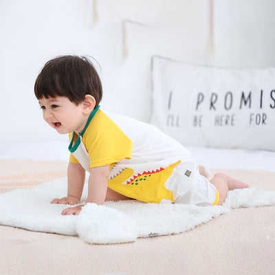 Baby Romper Dinosaur Splicing Sleeves - 0616 - Little Kooma