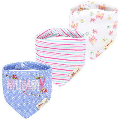 Baby Girl Cotton Towel Bibs 3 Piece Pack - 0719 - Little Kooma