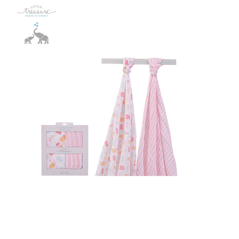 Hudson Baby Double Layer Muslin 2 Piece Pack 00567 - 0801 - Little Kooma