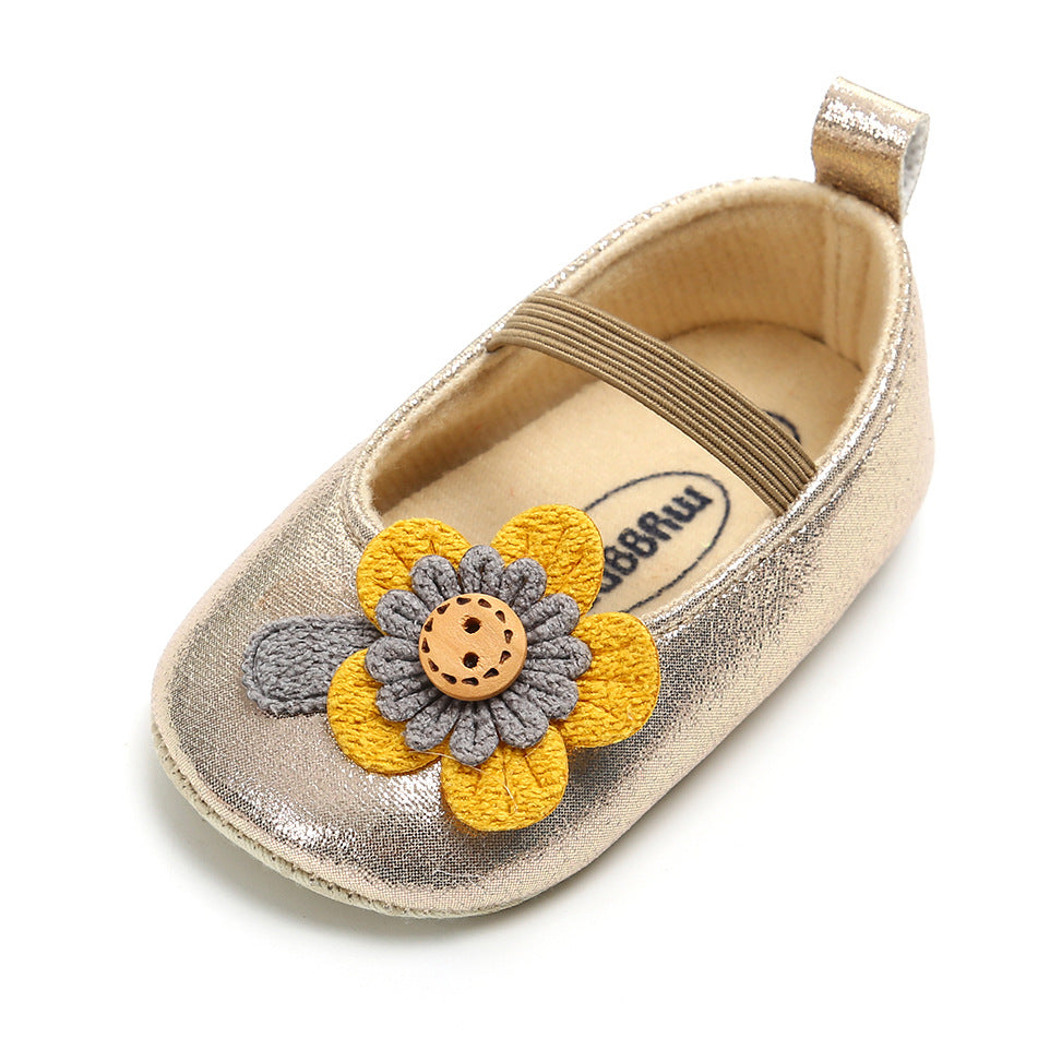 Baby Girl Glitter Flats Sunflower - 0912 - Little Kooma