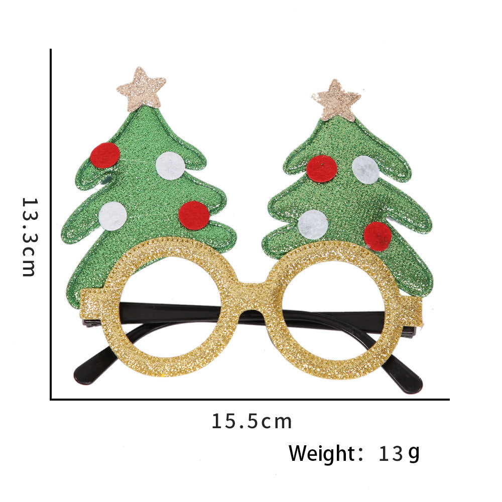 Christmas Holiday Glasses Glitter Glasses Frames Christmas Parties Accessories Photo Booth (One Size Fits All) - Little Kooma