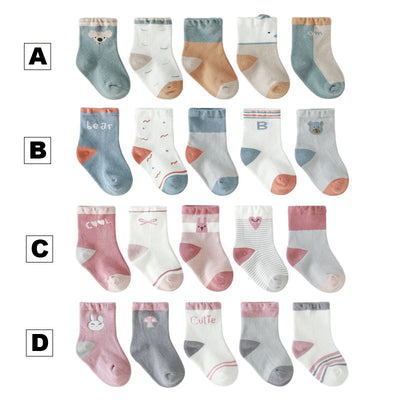 Baby Kid Ankle Socks 5 Pairs Pack - Little Kooma