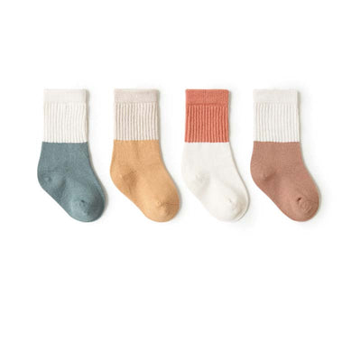 Baby Kid Splicing Long Socks 4 Pairs Pack - Little Kooma