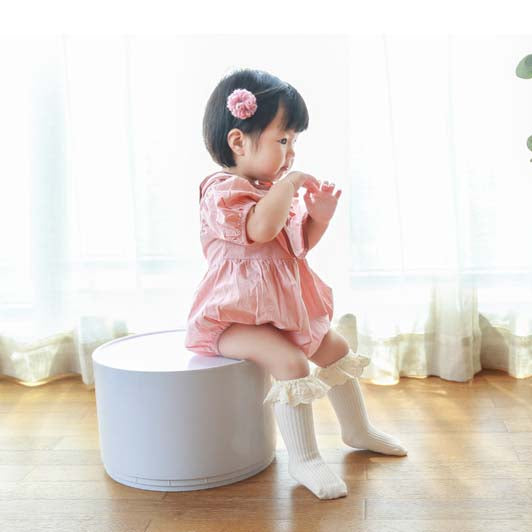 Baby Girl Ruffled Lace Cuffs Long Socks Anti-slip - Little Kooma