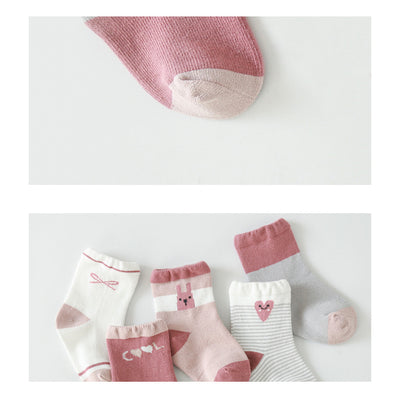 Baby Kid Ankle Socks 5 Pairs Pack - Little Kooma