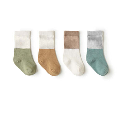 Baby Kid Splicing Long Socks 4 Pairs Pack - Little Kooma