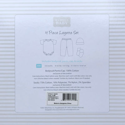Hudson Baby New Born Baby 4 Piece Layette Gift Set Future All Star 18420 - Little Kooma