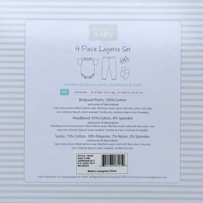 Hudson Baby New Born Baby 4 Piece Layette Gift Set Strawberry 18425 - Little Kooma