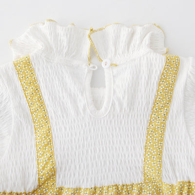 [ZBG08] Baby Girl Fake Two Piece Collar Suspender Bodysuit Dress - Little Kooma