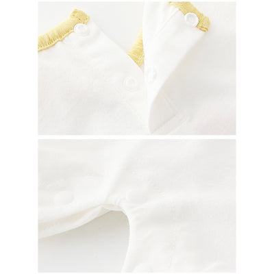 [ZBG14] Baby Girl Romper Puffed Sleeves w Printed Girl - Little Kooma