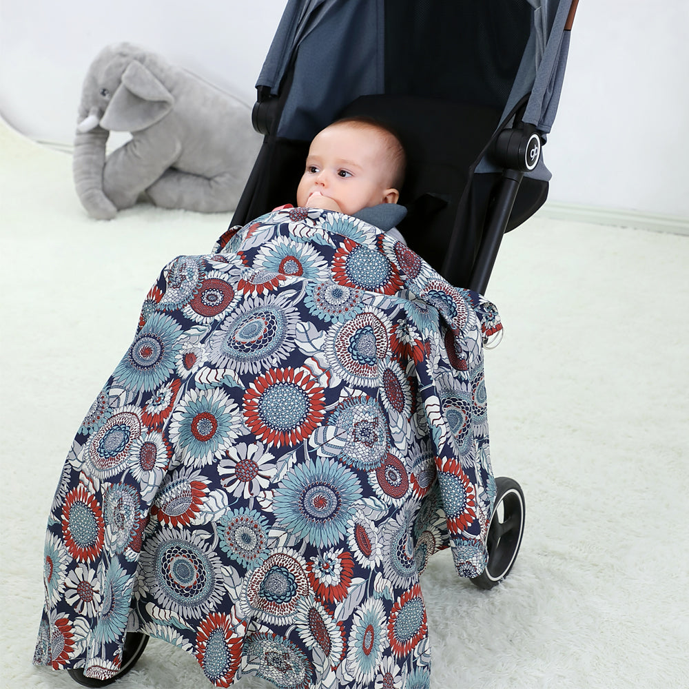 Breathable Cotton Baby Feeding Nursing Cover Mummy Breastfeeding Cover Poncho Shawl Stroller Blanket - Little Kooma