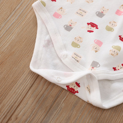 Baby Girl Long Sleeve Bodysuit Cats 3 Pack - Little Kooma