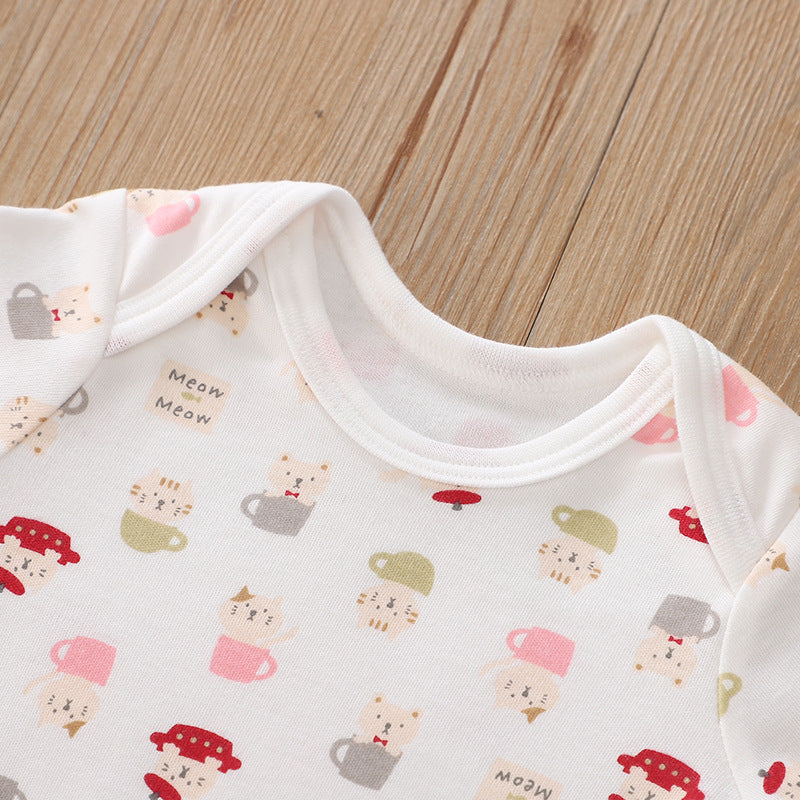Baby Girl Long Sleeve Bodysuit Cats 3 Pack - Little Kooma