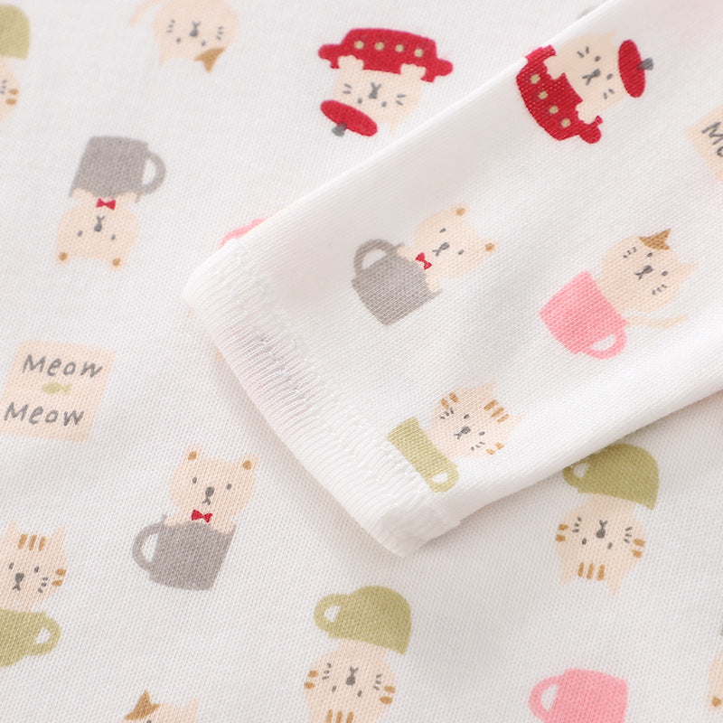 Baby Girl Long Sleeve Bodysuit Cats 3 Pack - Little Kooma