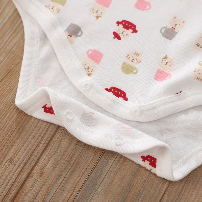 Baby Girl Long Sleeve Bodysuit Cats 3 Pack - Little Kooma