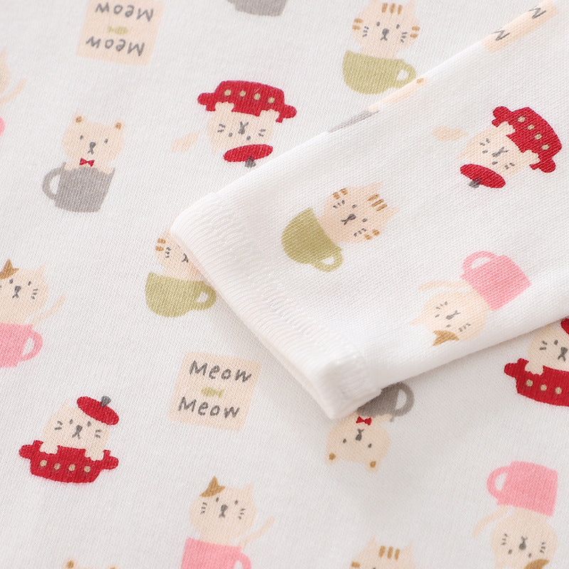 Baby Girl Long Sleeve Bodysuit Cats 3 Pack - Little Kooma