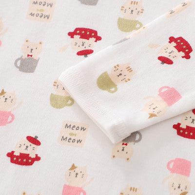 Baby Girl Long Sleeve Bodysuit Cats 3 Pack - Little Kooma
