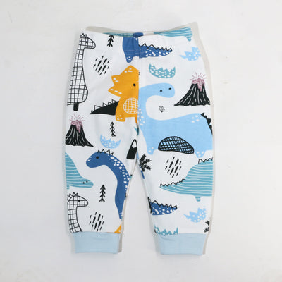 Baby Blue Dinosaur Long Sleeve Kimono Bodysuit n Pants Set Boneless Sewing - Little Kooma