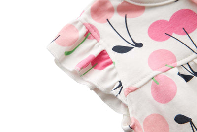 Baby Girl White w Pink Cherries Romper - Little Kooma