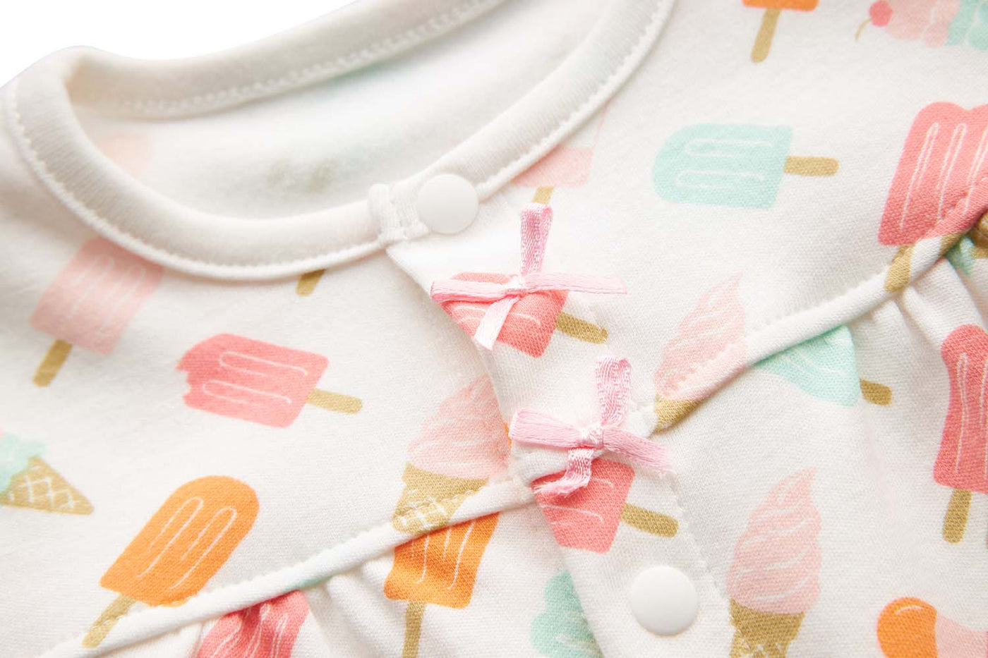 Baby Girl White w Popsicles Romper - Little Kooma