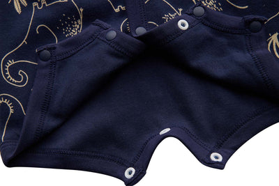 Baby Boy Dark Blue w Elephants Romper - Little Kooma
