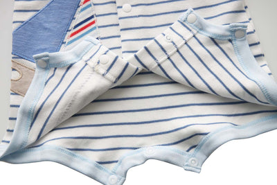 Baby Stripes w Ship Romper - Little Kooma