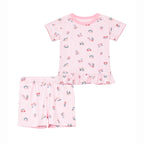 Baby Girl Ruffled Trim Floral Printed Top n Shorts Set - Little Kooma